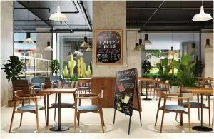 Bảng viết phấn quán cafe có chân đứng 2 mặt